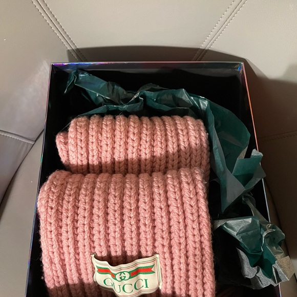 GUCCI Ribbed fringed wool scarf NWT - Picture 5 of 9